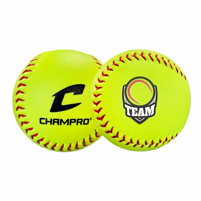 Softballs, ChamPro 12" Optic Yellow Synthetic Leather (slowpitch)