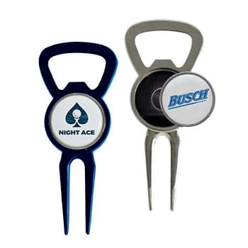 Magnetic Divot Tool With Bottle Opener